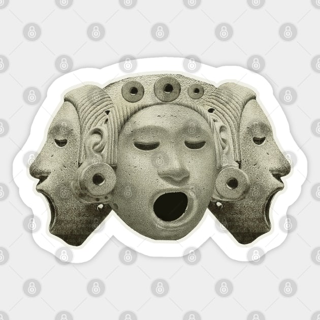 Idol of Fate Three Mouths Sculpture Amerindian Sticker by Marccelus